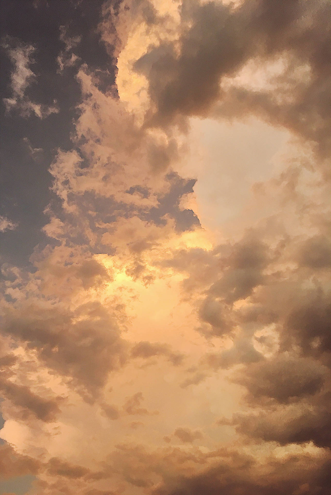 Goldene Wolken, Himmel, Dämmerung, Sepia, Hintergrundbild für iPad und Tablet