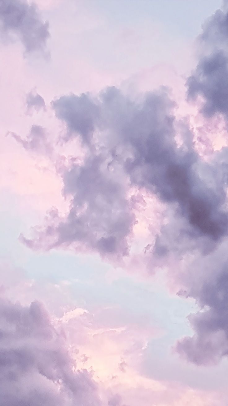 Wolken, Pastellfarben, Lila, Himmel, Rosa, Hintergrundbild fürs iPhone