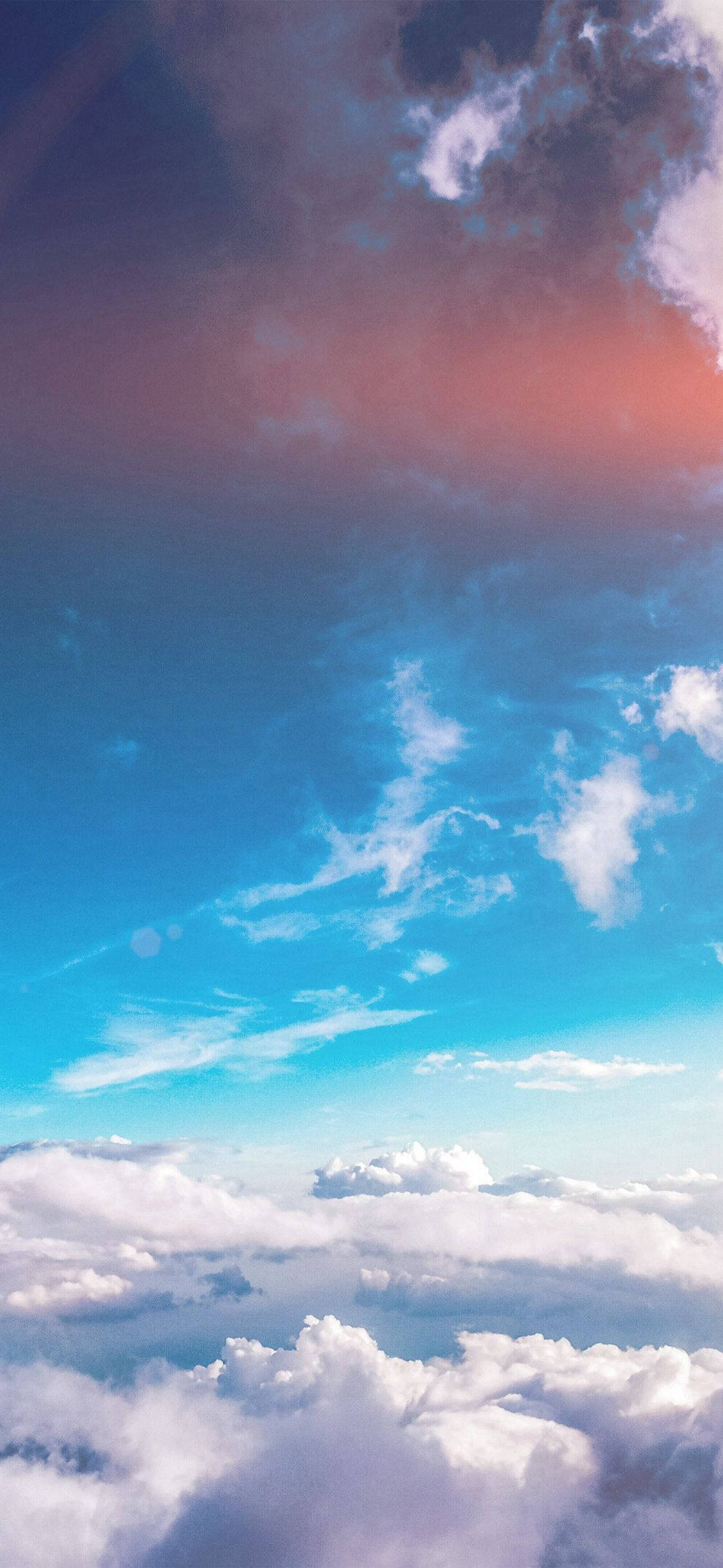 Wolkenmeer, Blauer Himmel, Abendrot, Wolken, iPhone Air, Sperrbildschirm