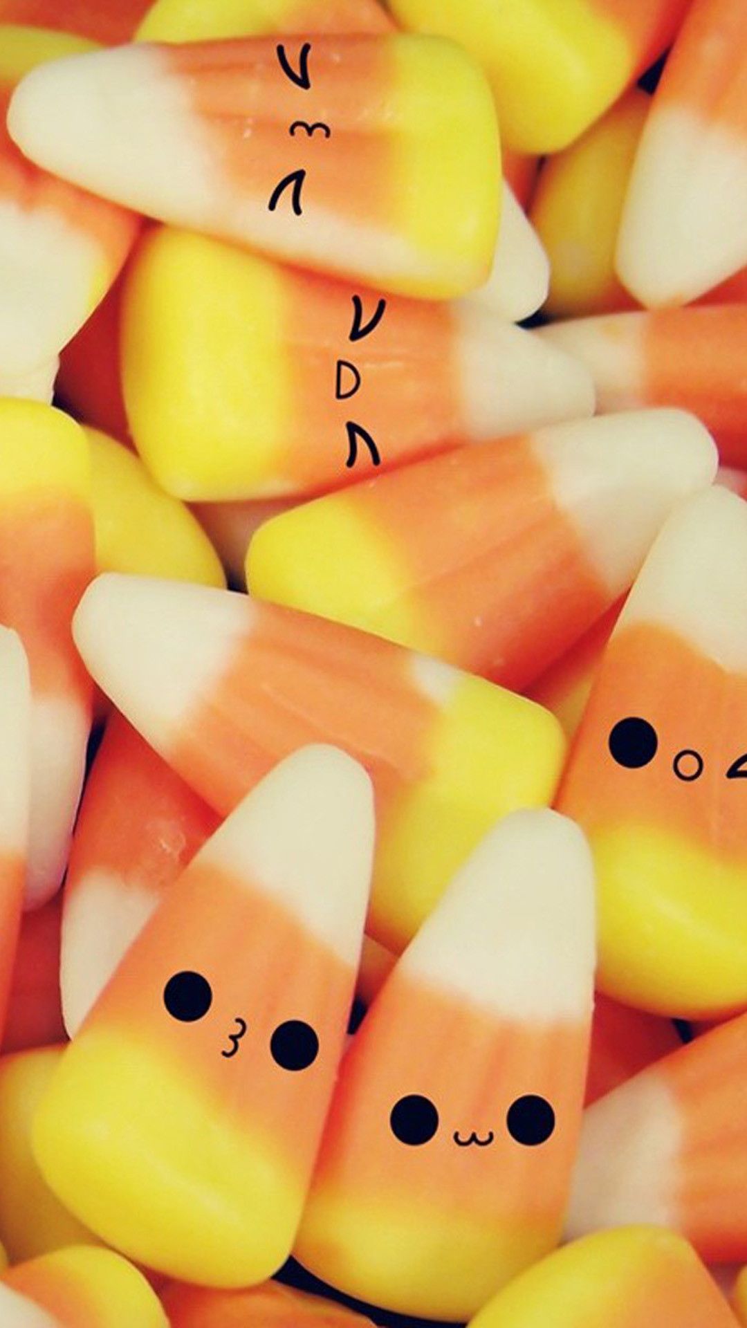 Candy Corn, Süßigkeiten, Kawaii, Gesichter, Gelb-Orange, iPhone-Air-Sperrbildschirm