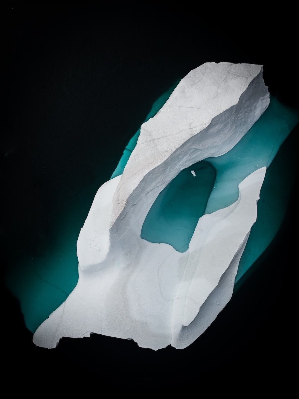 Weißer Stein, Abstrakte Skulptur, Türkis, Dunkler Hintergrund, HD Wallpaper