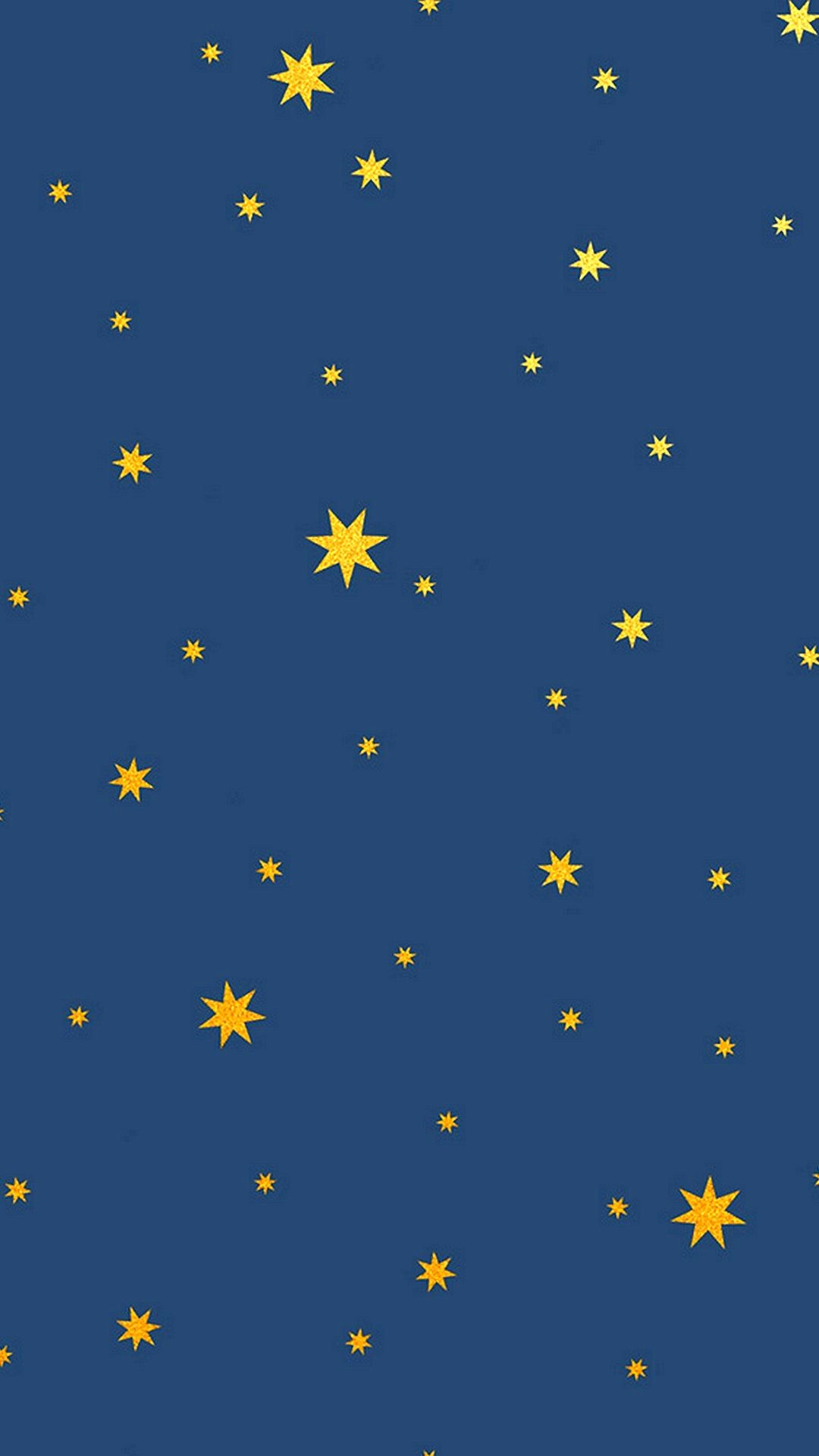 Sterne, Muster, Dunkelblau, Gelb, Minimalismus, iPhone-18-Hintergrundbild