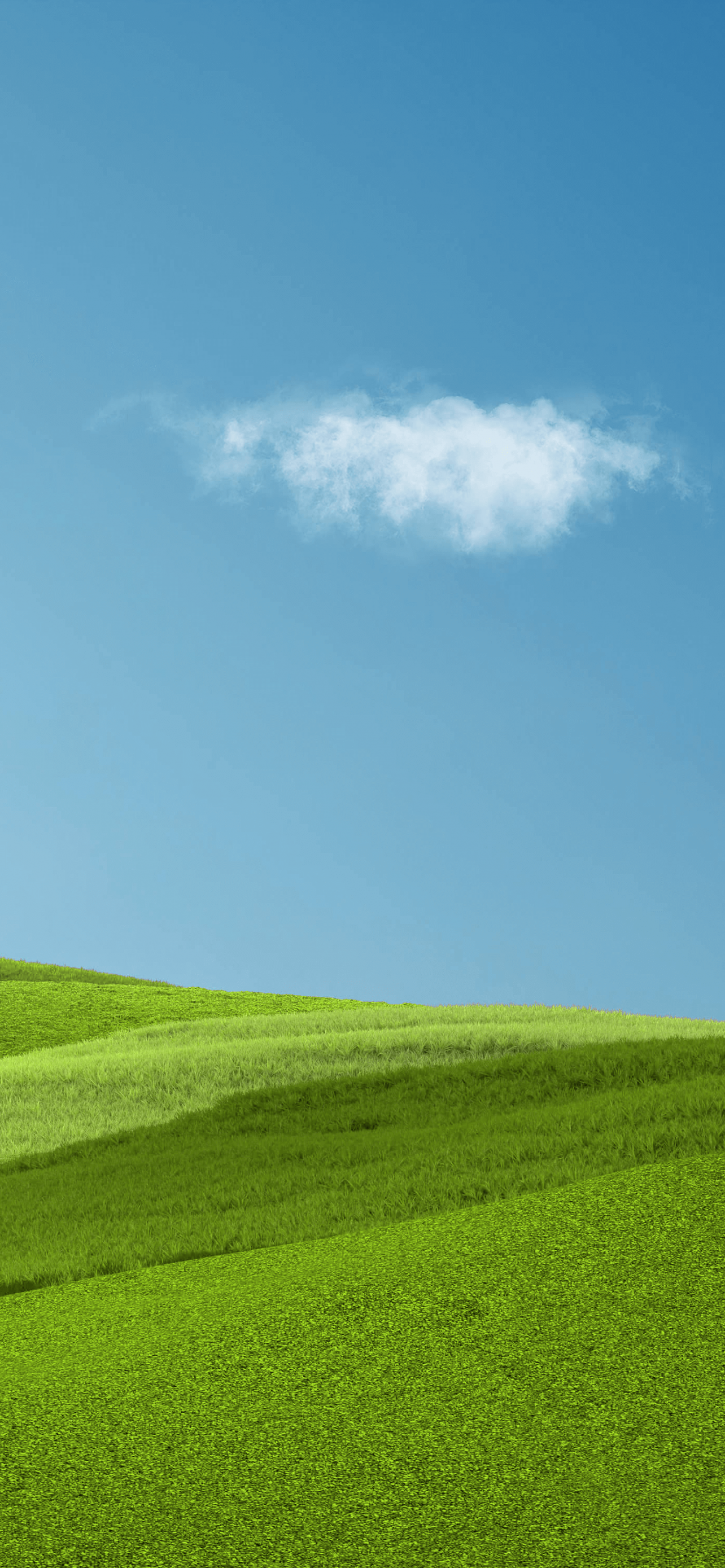 Bliss, Windows XP, Grüner Hügel, Blauer Himmel, Wolke, Wiese, Hintergrundbild fürs iPhone