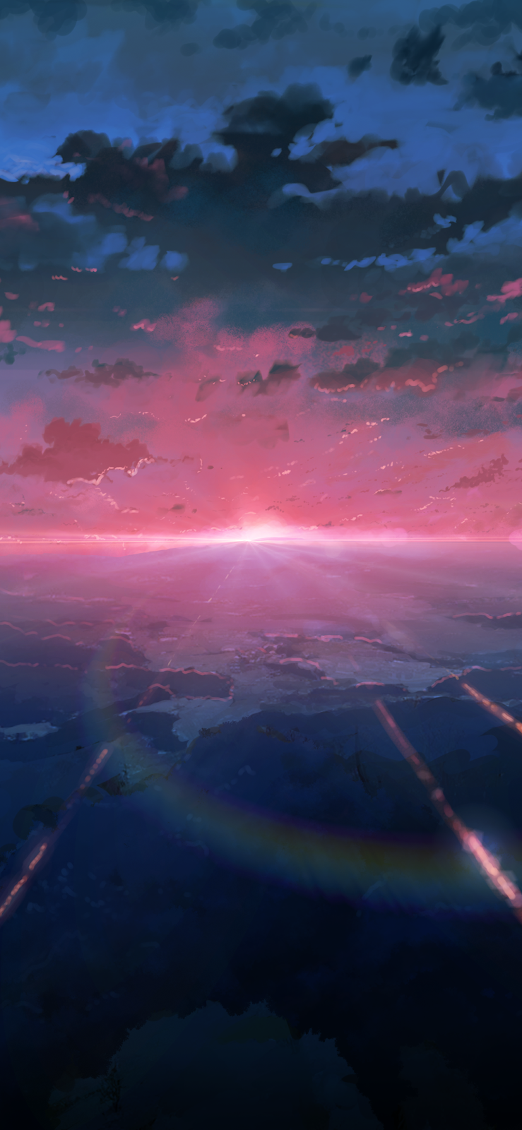 Your Name., Komet, Anime, Nachthimmel, Wolken, Spiegelung, Sperrbildschirm fürs iPhone 17 Pro Max