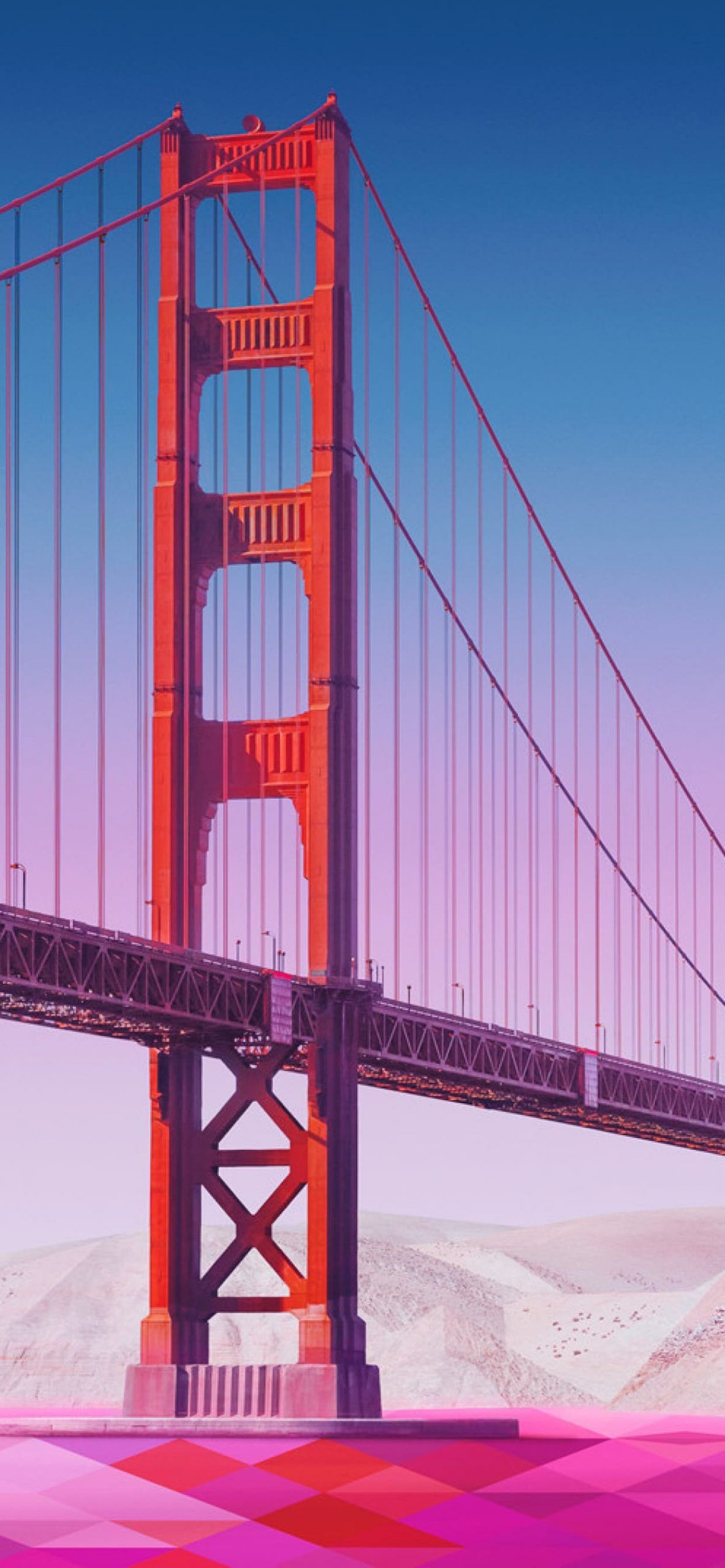 Golden Gate Bridge, San Francisco, Hängebrücke, Rot, Pinker Nebel, Hintergrundbild fürs iPhone 17 Pro Max