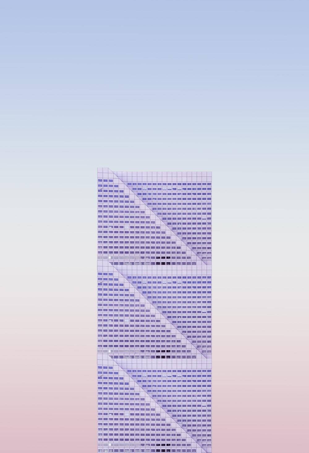 Hochhaus, Fassade, Architektur, Pastellfarben, Minimalismus, iPhone-17-Pro-Max-Hintergrundbild