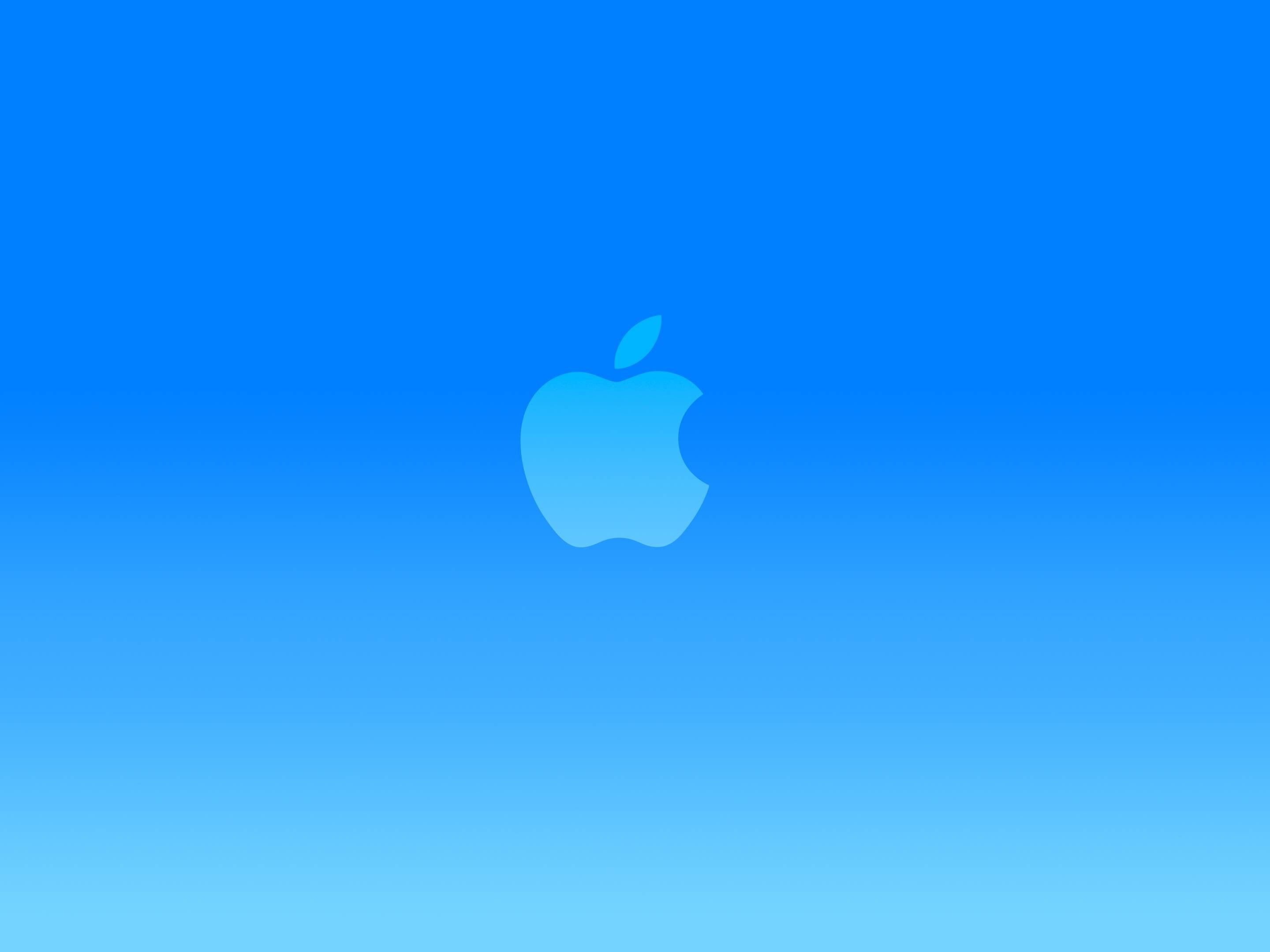 Apple-Logo, Blau, Farbverlauf, Minimalistisch, 2K, iPad-Hintergrundbild
