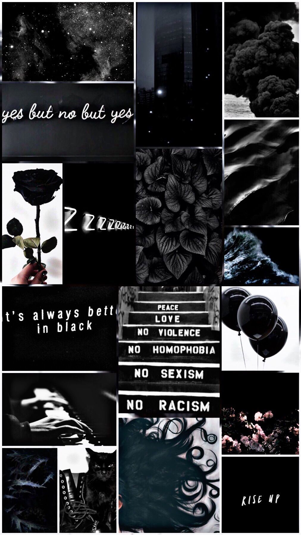 Collage, Zitate, Ästhetik, Schwarz-Weiß, Text, HD, Hintergrundbild fürs Handy