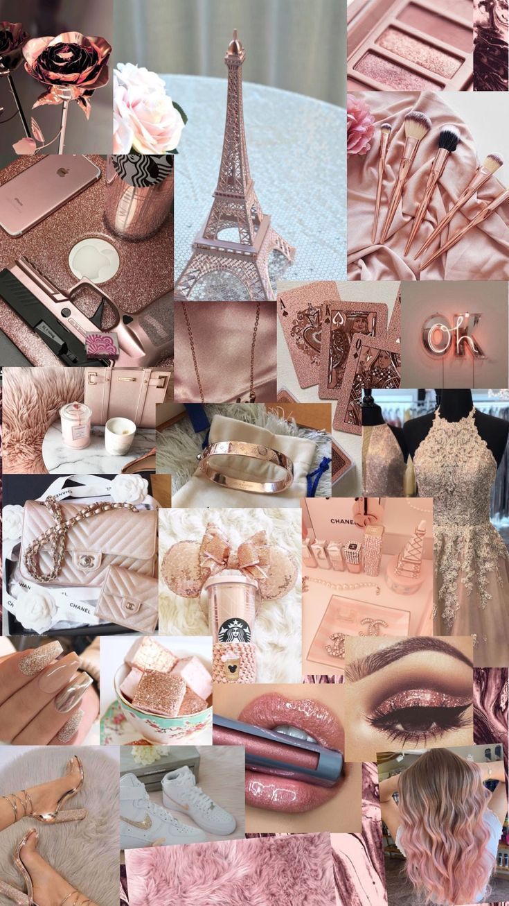 Collage, Eiffelturm, Make-up, Ästhetik, HD, Sperrbildschirm fürs iPhone