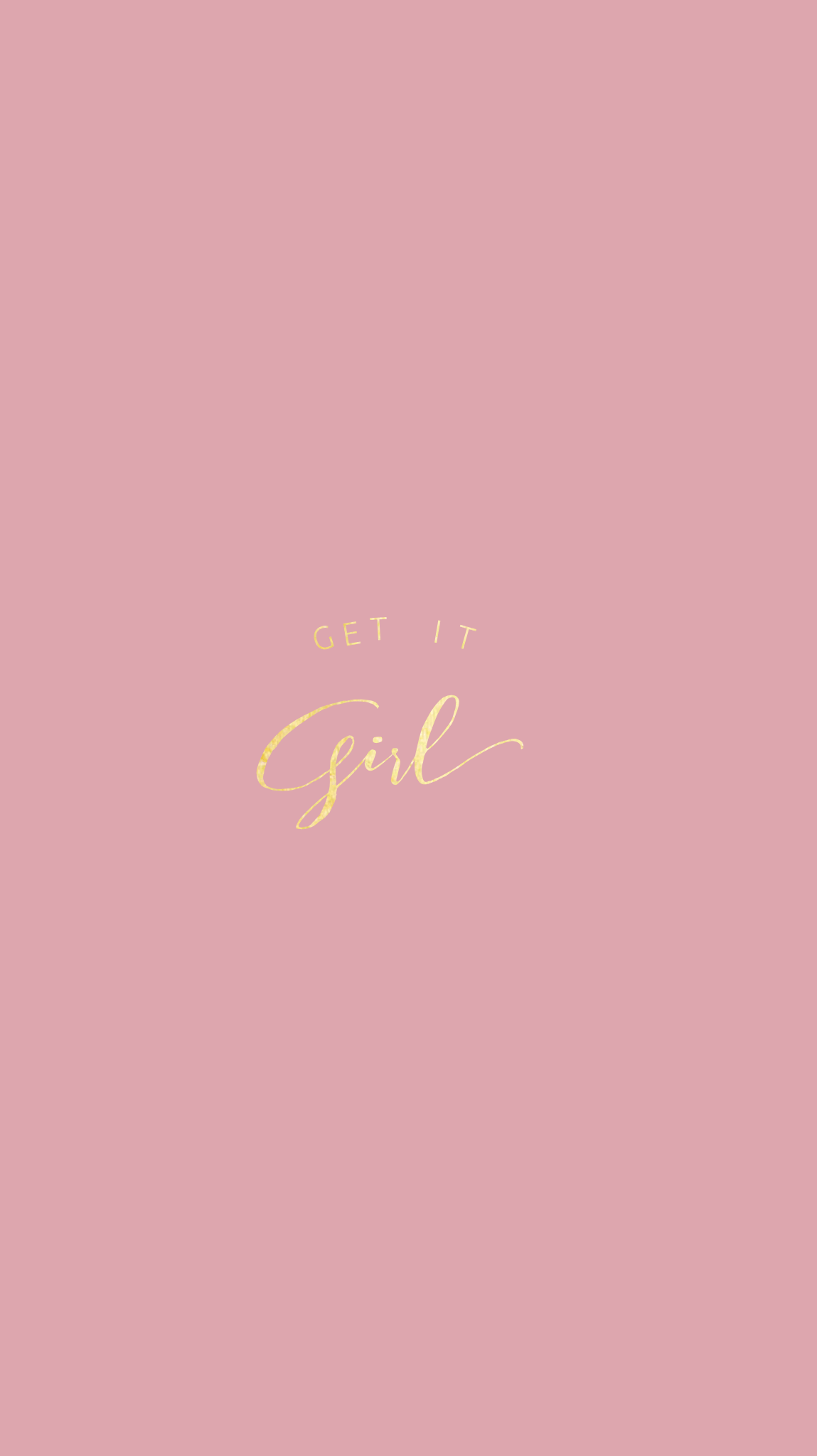 Schriftzug, Girl, Altrosa, Minimalismus, Gold, Full HD, Hintergrundbild fürs Handy