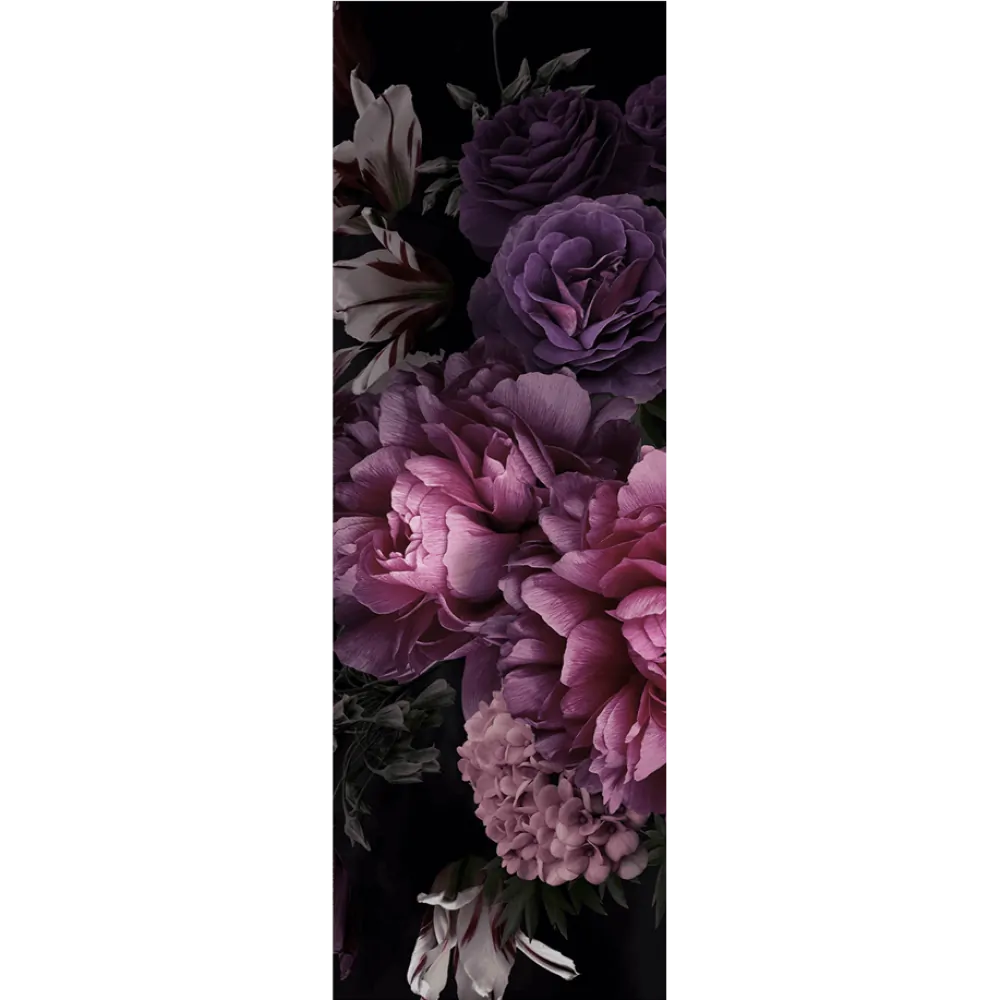 Dunkle Blumen, Pfingstrosen, Lila, Florales Motiv, Schwarzer Hintergrund, Wallpaper