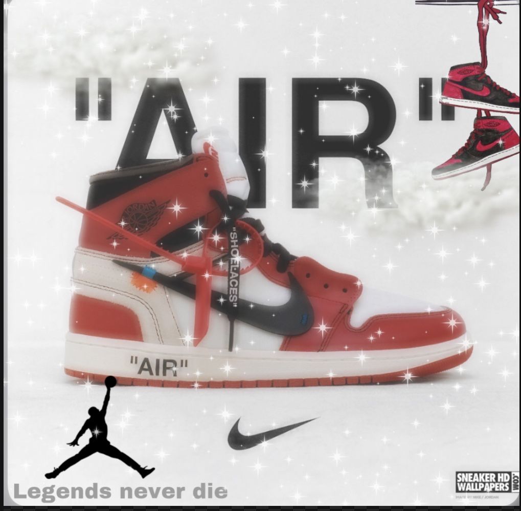Off-White x Air Jordan 1, Air, Jumpman, Nike, Legends never die, Sneaker, Hintergrundbild fürs iPad