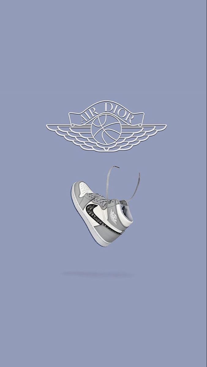 Air Jordan, Wings-Logo, Sneaker, Graublau, Minimalistisch, Android-Hintergrundbild