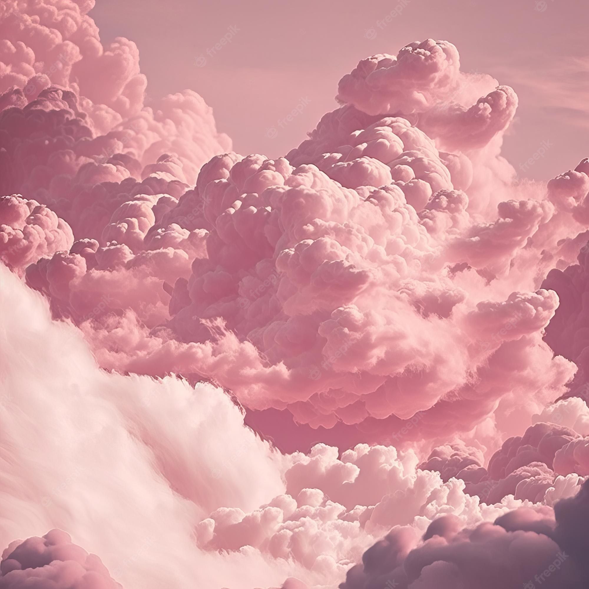 Wolken, Kumuluswolken, Altrosa, Himmel, Full HD, iPad-Hintergrundbild
