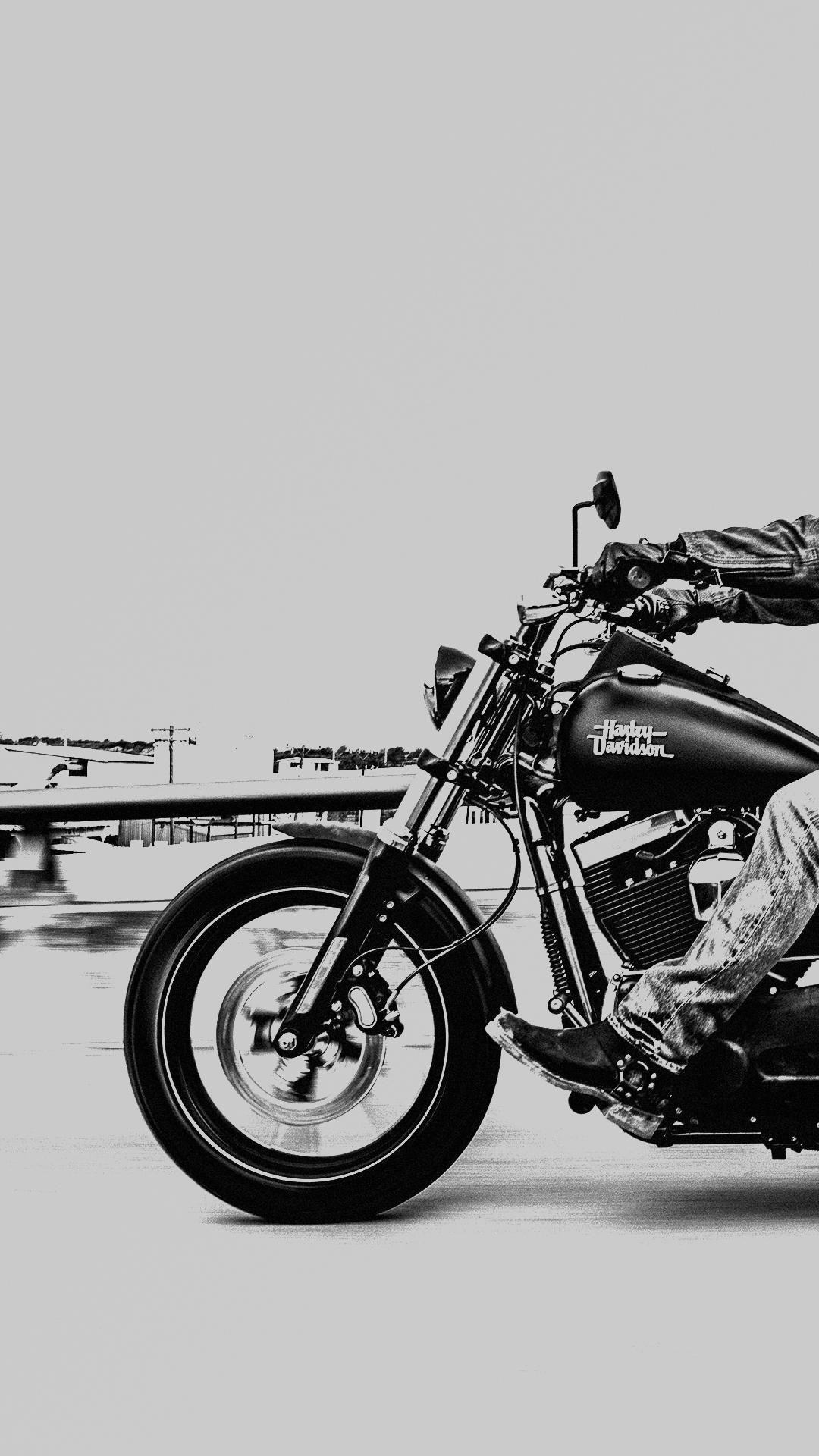 Cruiser, Motorrad, Schwarz-Weiß, Chrom, Seitenansicht, Full HD, Hintergrundbild fürs Handy
