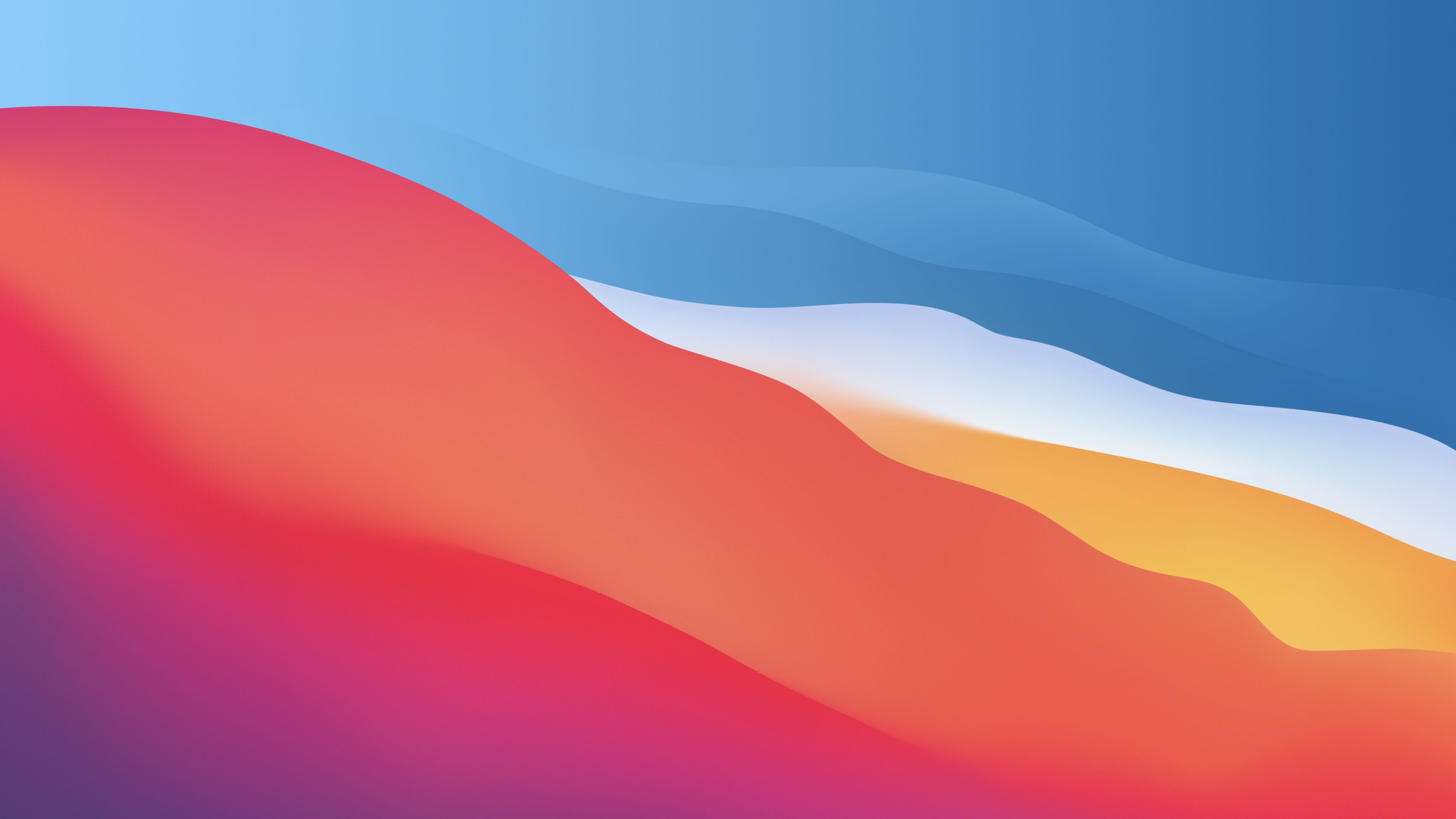 macOS Big Sur, Abstrakt, Wellen, Rot, Blau, 4K, Desktop-Hintergrund für Windows