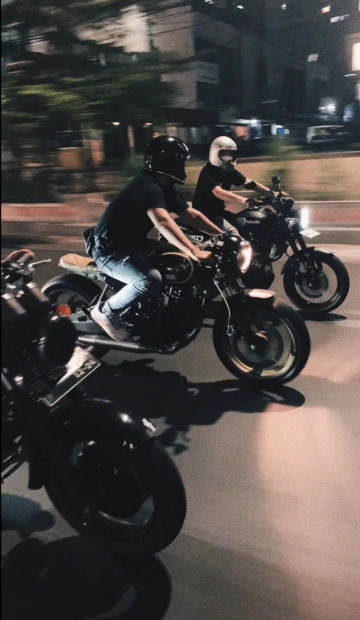 Motorradfahrer, Gruppe, Straße, Bewegungsunschärfe, Stadt, Android-Hintergrundbild