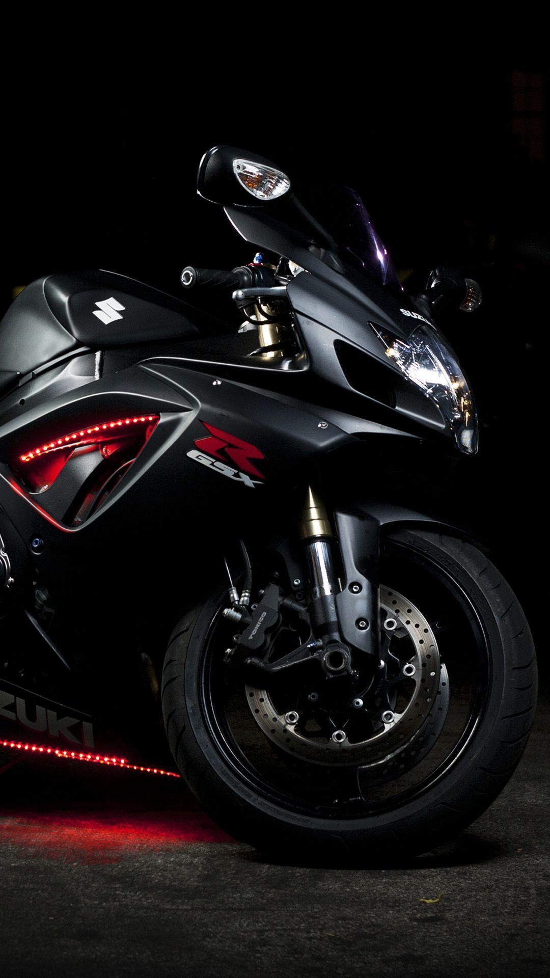 Superbike, Schwarz, Rote Akzente, Dunkel, Frontansicht, Full HD, Sperrbildschirm fürs iPhone