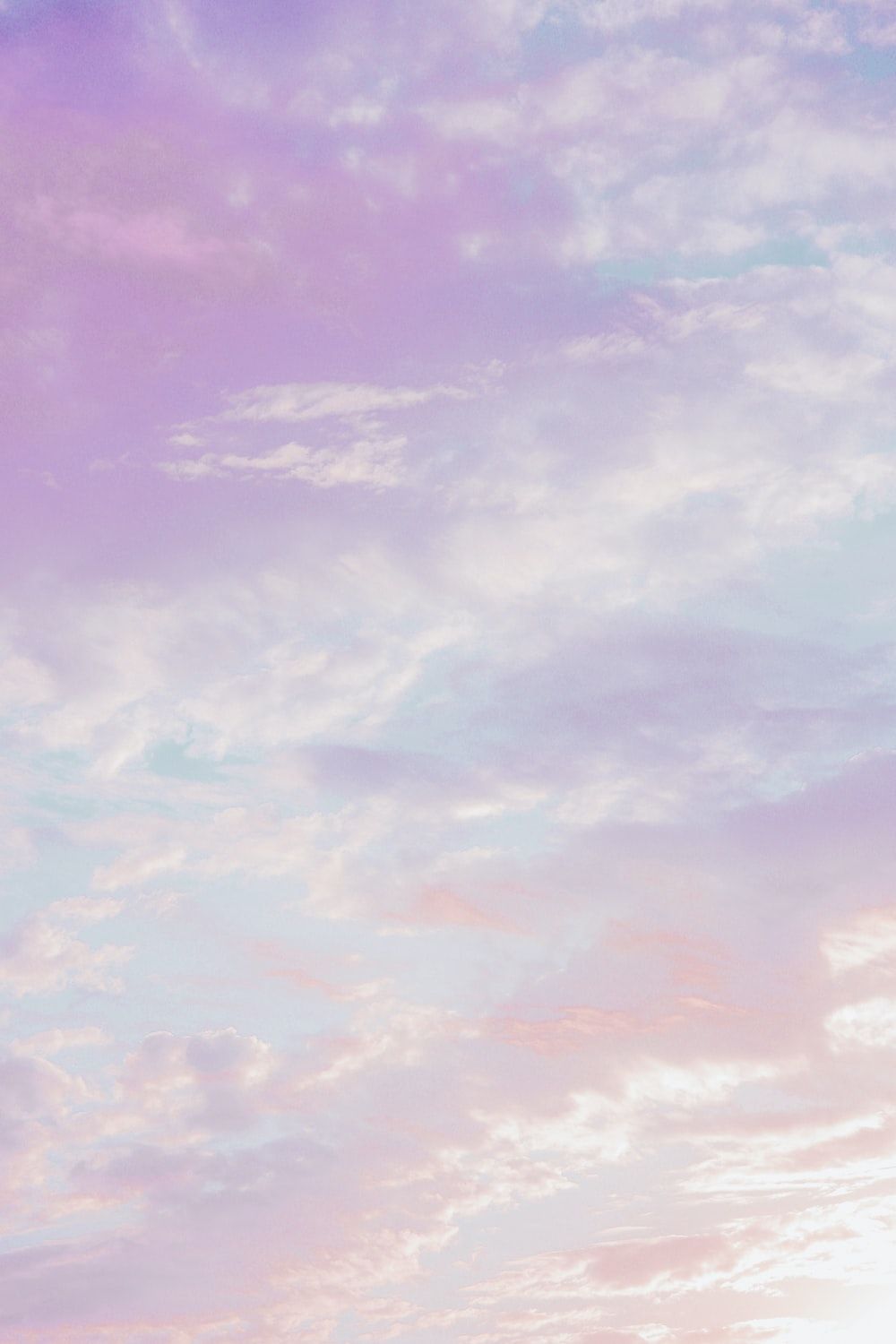 Wolken, Lila Himmel, Pastellfarben, Rosa, Hintergrundbild für iPhone und Android