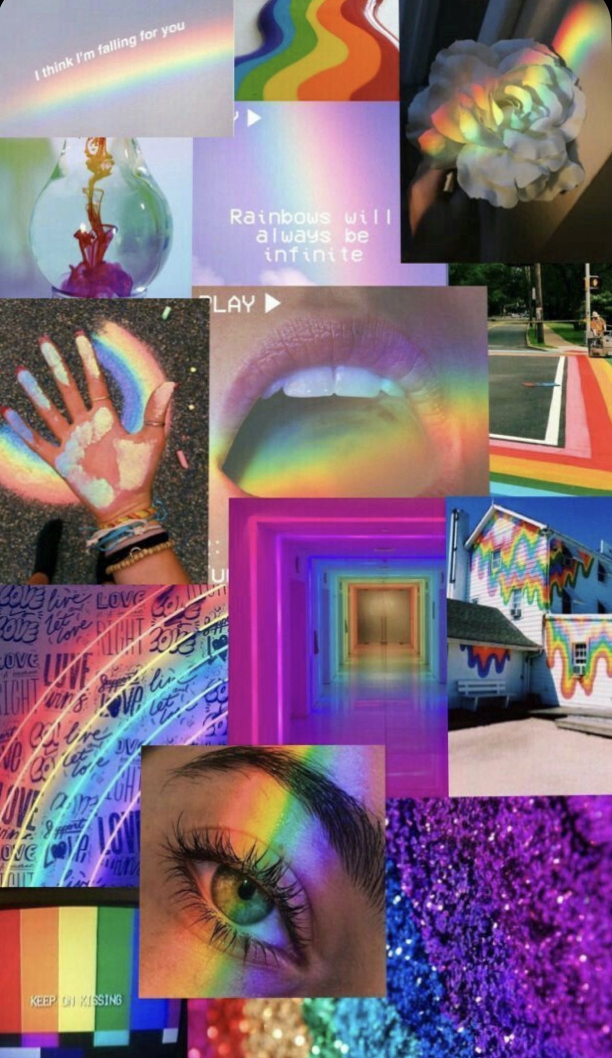 Collage, Regenbogenfarben, Ästhetik, Hände, Bunt, Full HD, Sperrbildschirm fürs iPhone