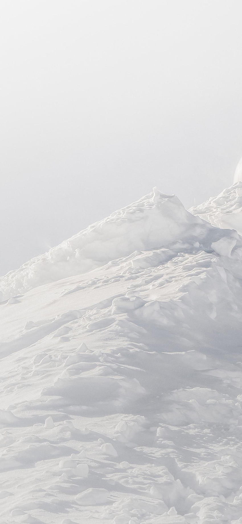 Schneehang, Weiß, Nebel, Minimalistisch, HD, Hintergrundbild fürs Handy
