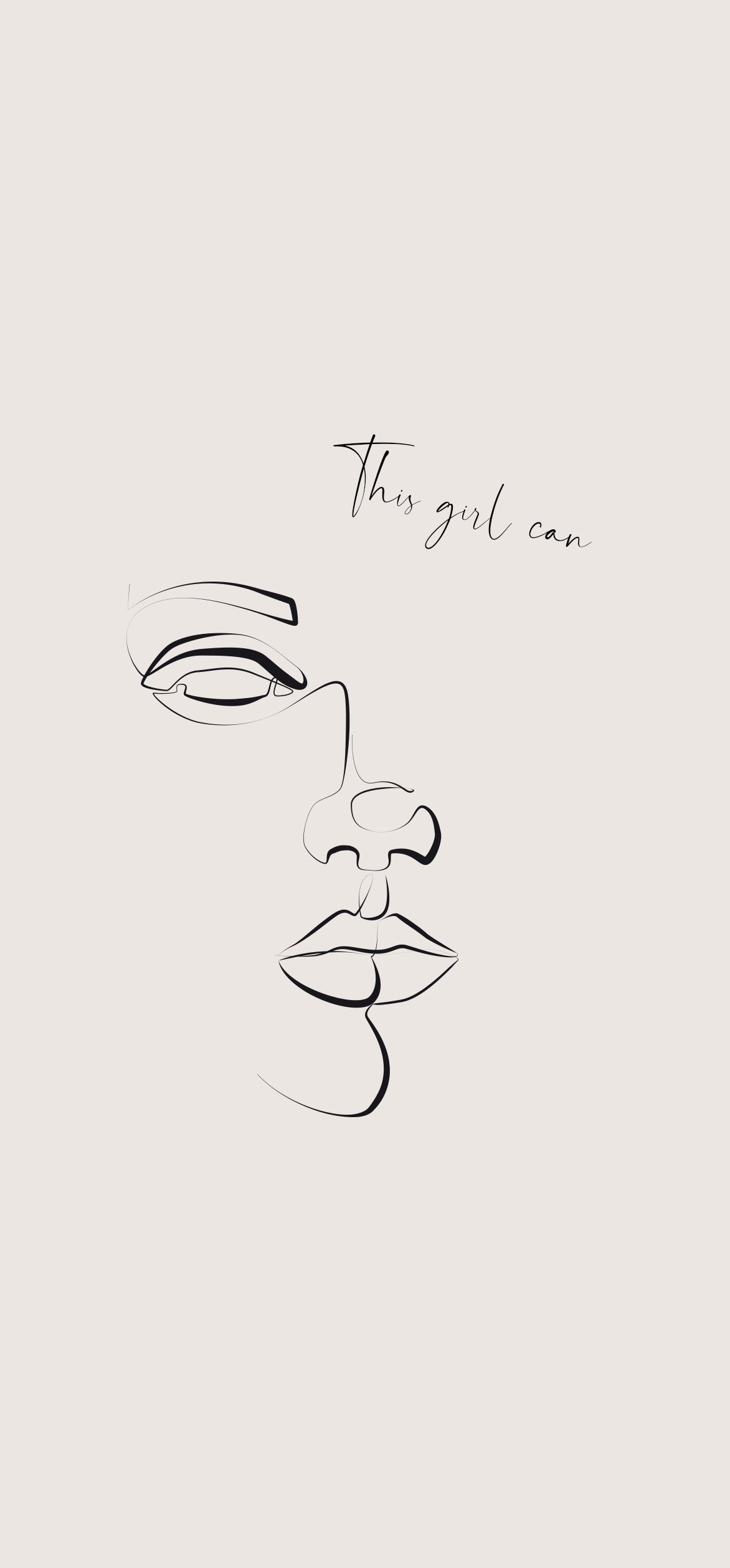 Gesicht, Line-Art, Beige, Minimalistisch, Handschrift, Full HD, Handy-Hintergrund im Hochformat
