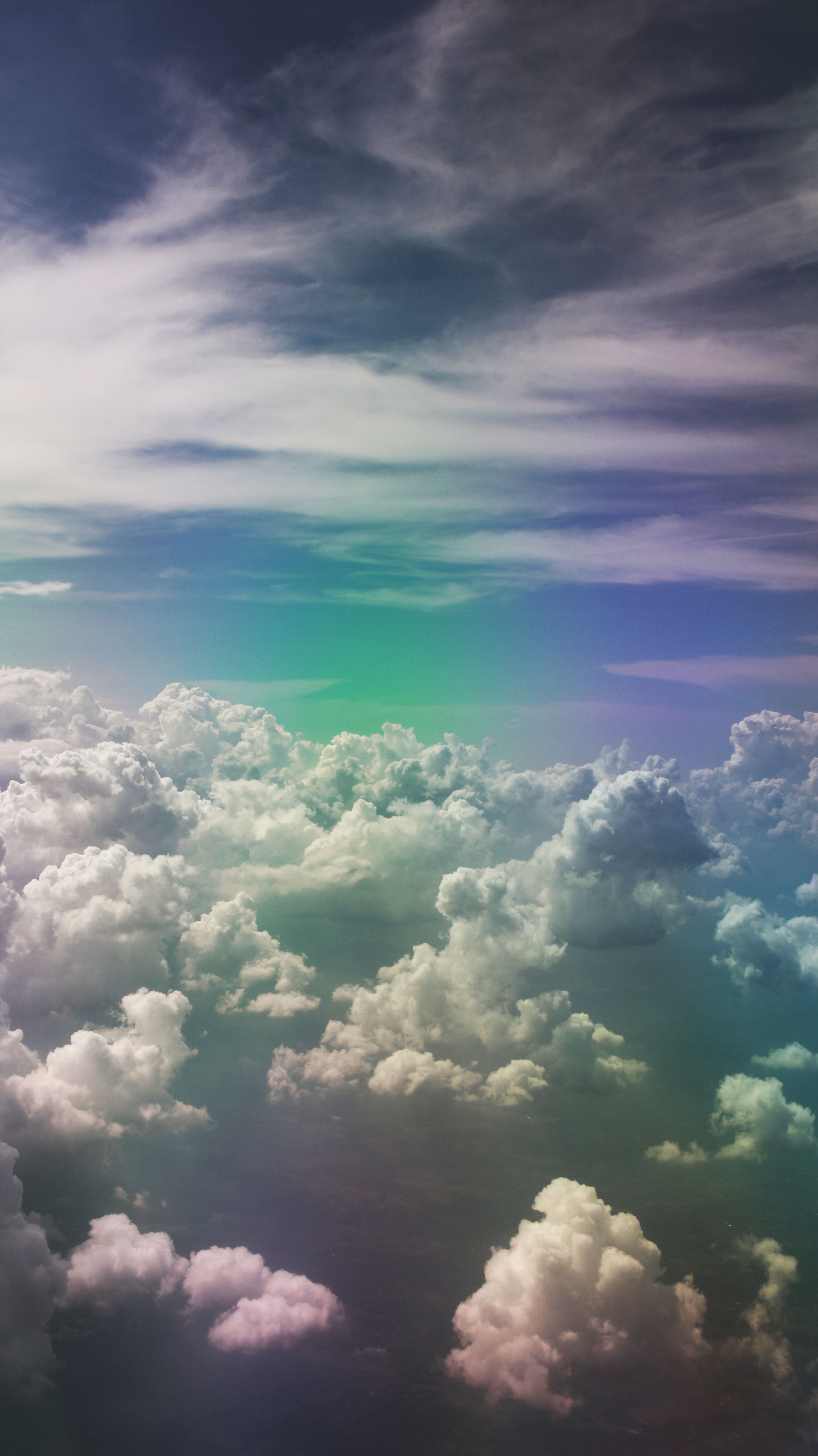 Wolken, Regenbogen, Himmel, Dramatisch, Grau, QHD+, Sperrbildschirm fürs iPhone