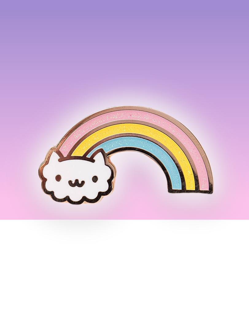 Regenbogen, Katze, Wolke, Kawaii, Lila, HD, iPad-Hintergrundbild