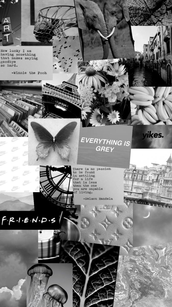 Collage, Schwarzweiß, Friends, Grautöne, Ästhetik, Hochformat, Hintergrundbild fürs Smartphone