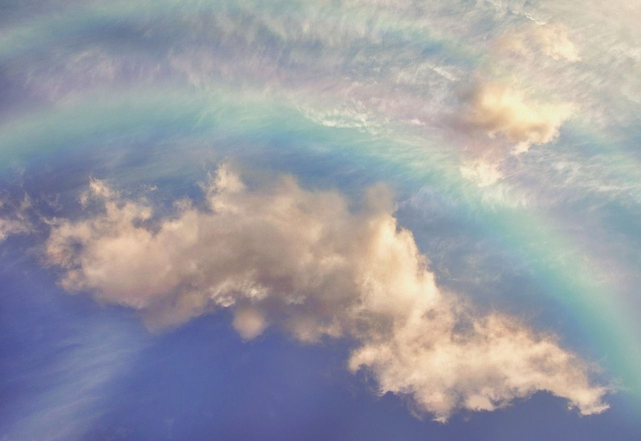 Regenbogen, Wolken, Himmel, Pastell, Verträumt, HD, Hintergrundbild für den PC