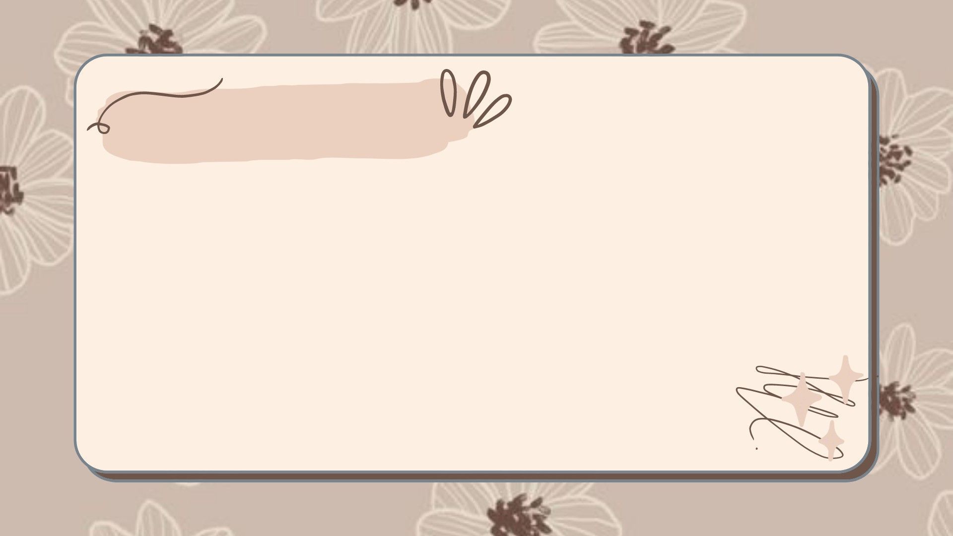 Textrahmen, Blumenmuster, Beige, Folienvorlage, Doodles, Full-HD-Hintergrundbild für PC