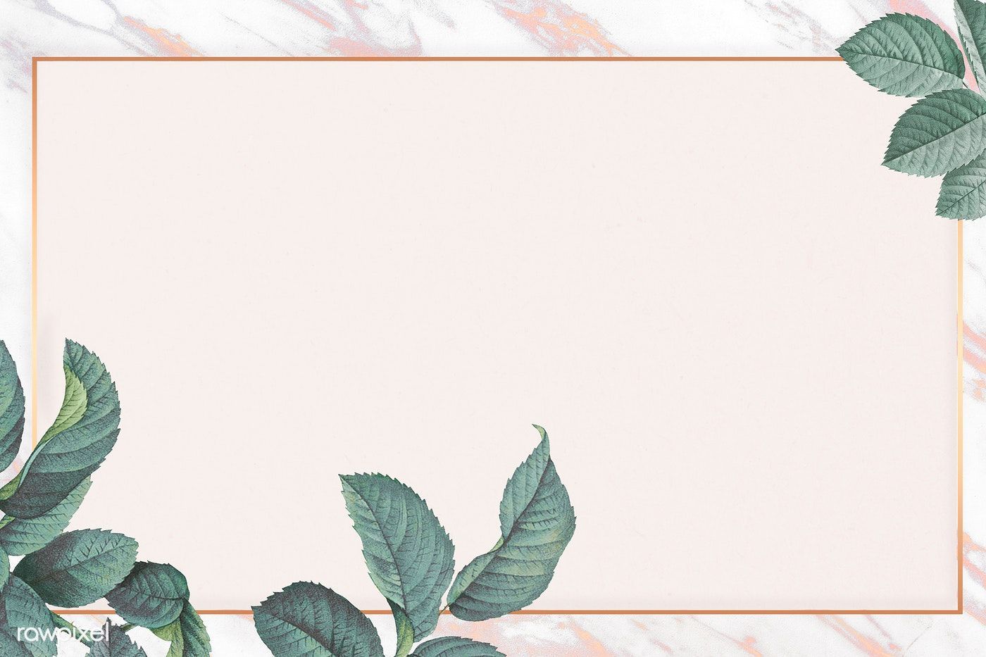 Grüne Blätter, Marmor, Goldrahmen, Rosa, Elegant, HD, Hintergrundbild für den PC