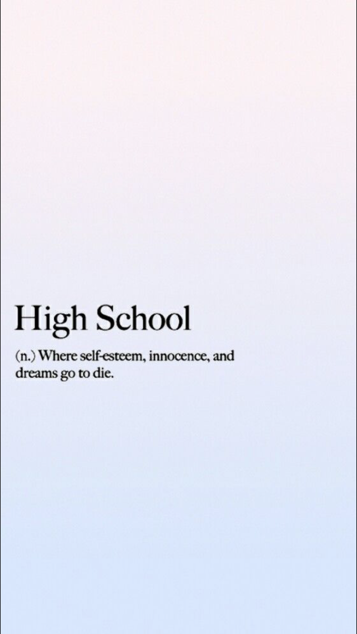 High School, Definition, Pastell, Minimalismus, Typografie, Full HD, Handy-Hintergrundbild