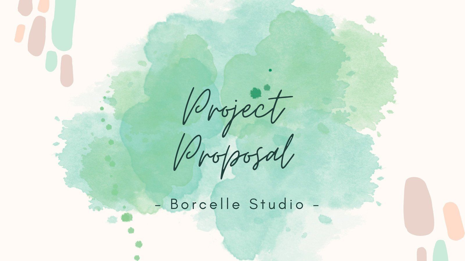 Project Proposal, Aquarell, Mintgrün, Handschrift, Titelfolie, HD, Laptop-Hintergrundbild