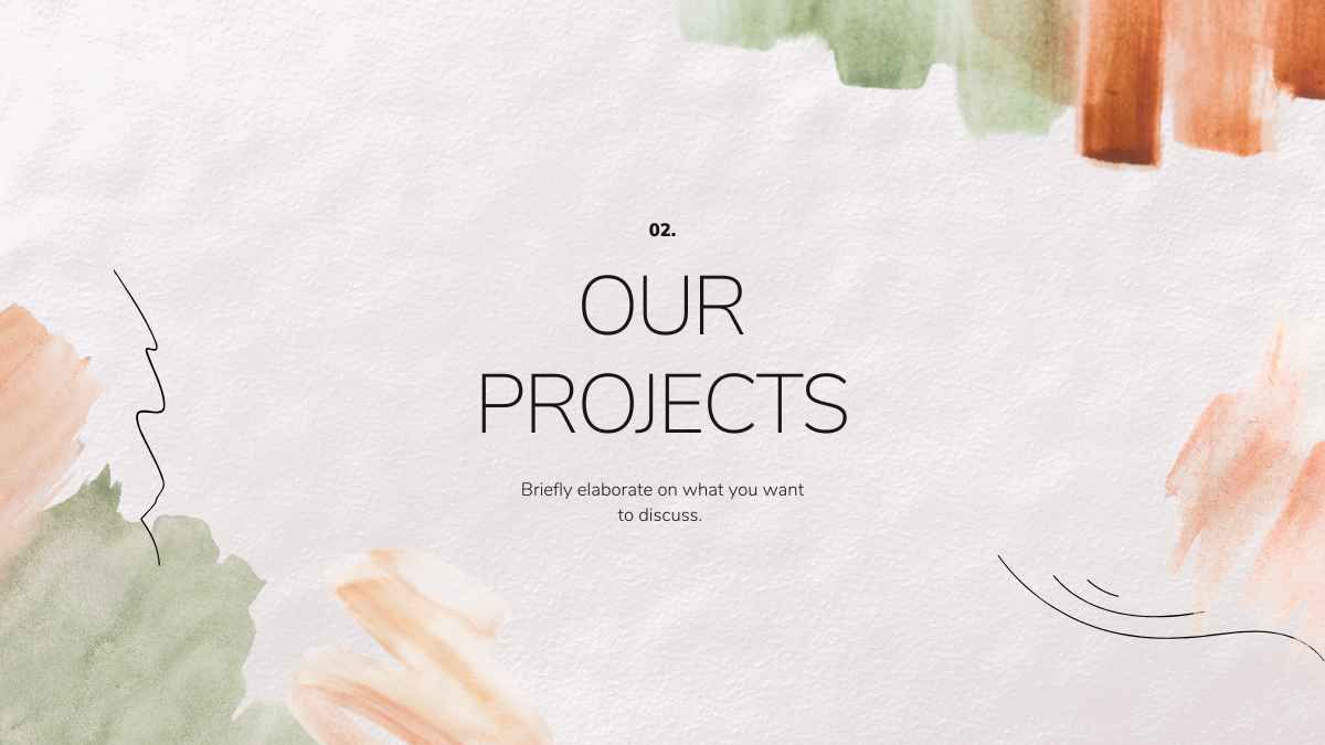 Our Projects, Pinselstriche, Pastell, Folienvorlage, Hintergrundbild