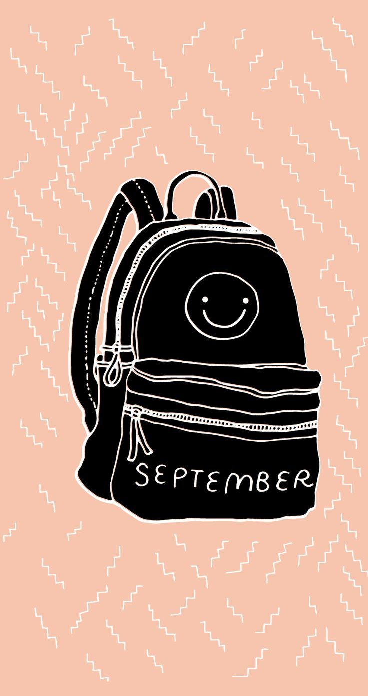 Schulrucksack, September, Smiley, Pfirsich, Doodle, HD, Hintergrundbild fürs Handy