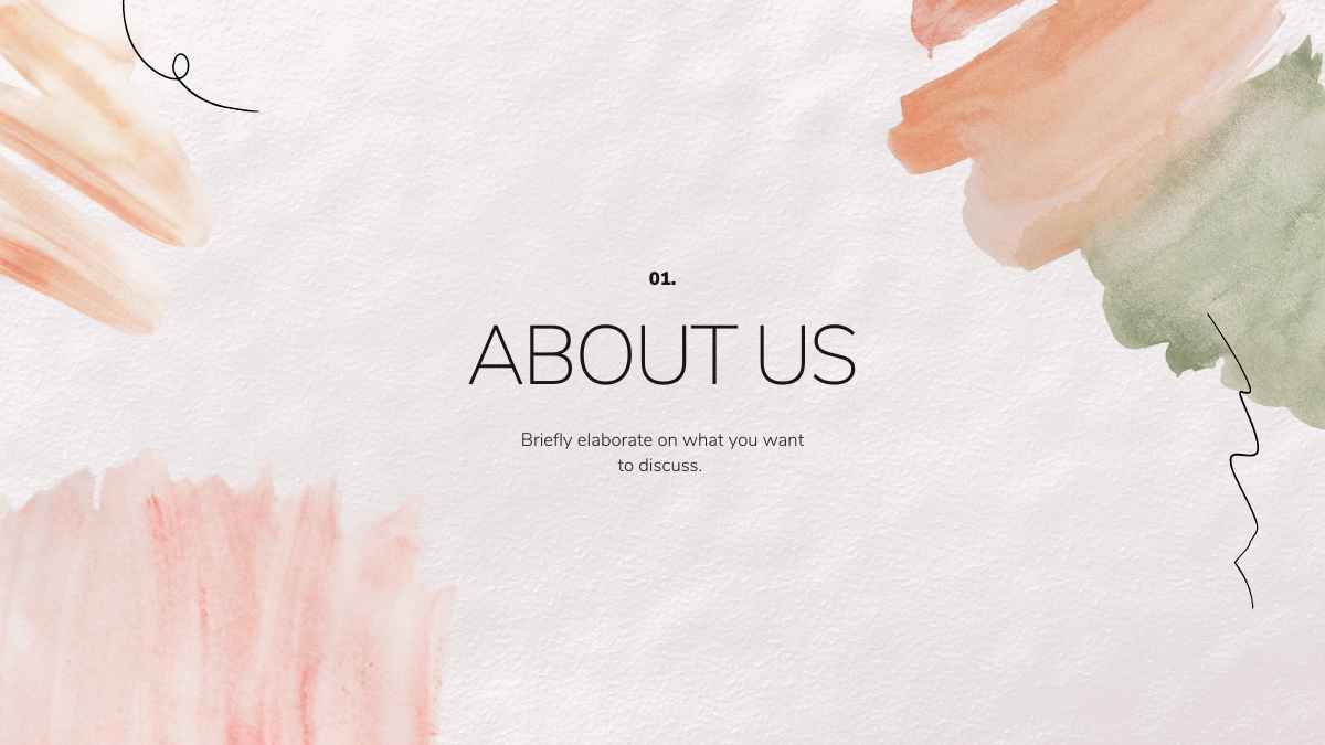 About Us, Aquarell, Pinselstriche, Folienvorlage, Hintergrundbild