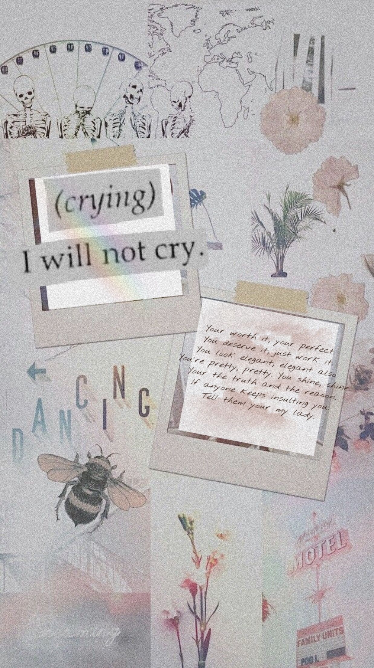 Collage, Polaroid, Crying, Grau, Grunge, Full HD, Handy-Hintergrund im Hochformat