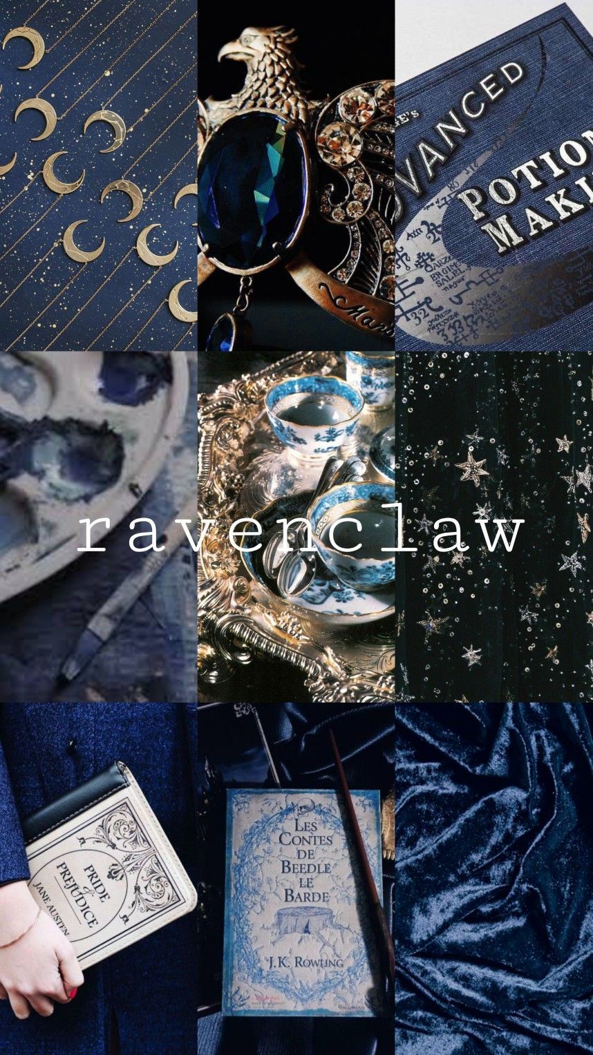 Ravenclaw, Harry Potter, Collage, Dunkelblau, Bronze, HD, Hintergrundbild fürs Handy