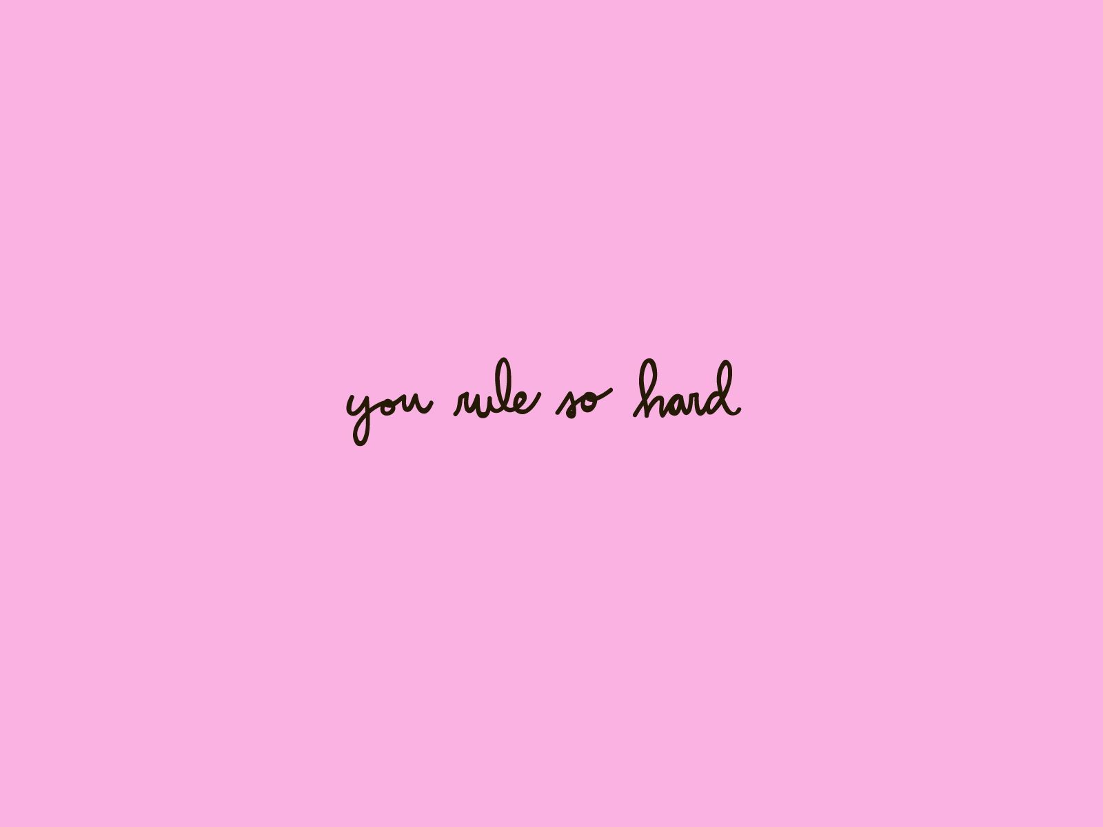 You rule so hard, Handschrift, Rosa Hintergrund, Minimalismus, HD Wallpaper