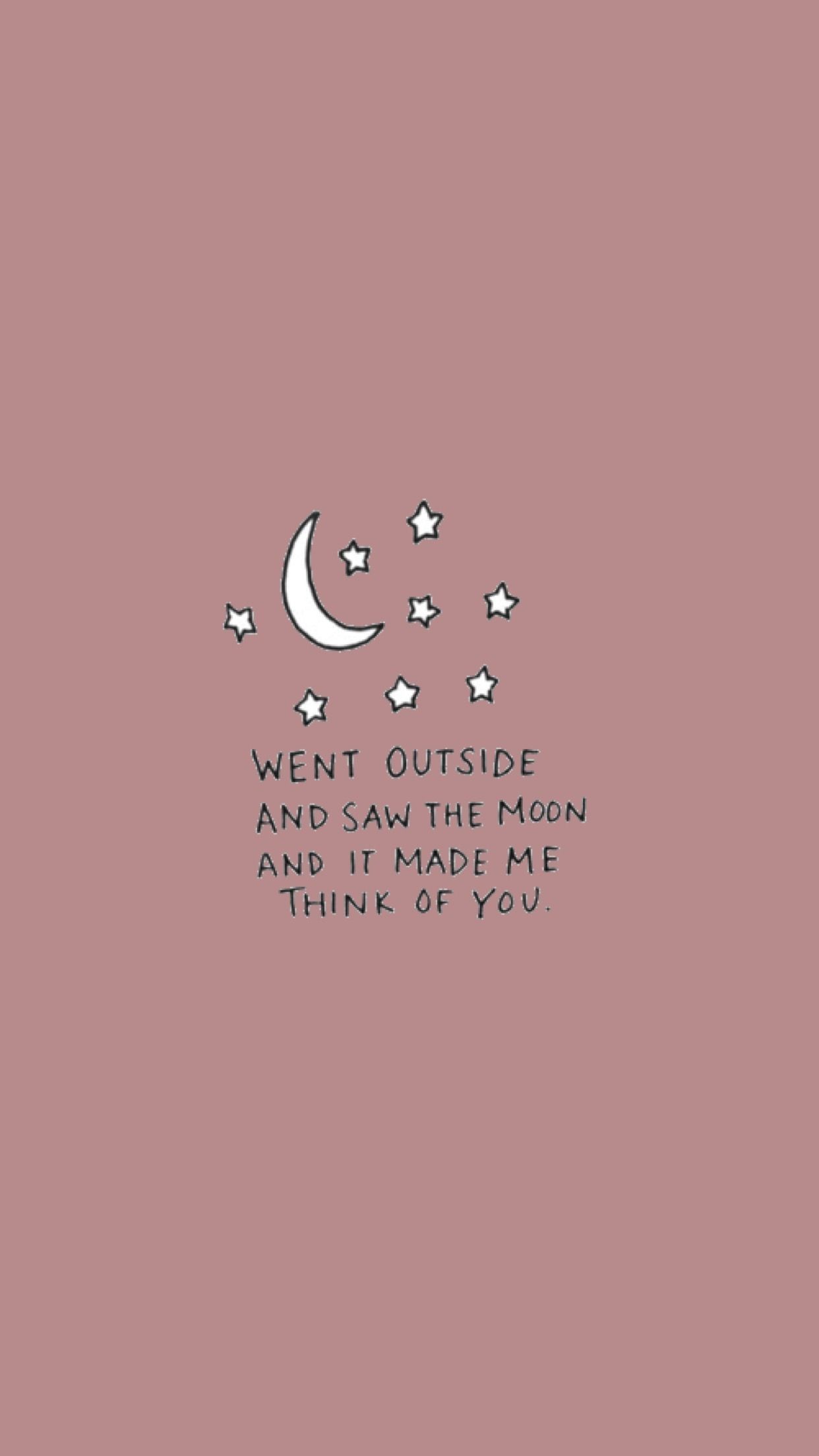 Mond, Sterne, Zitat, Text, Altrosa, Minimalismus, iPhone-16e-Wallpaper