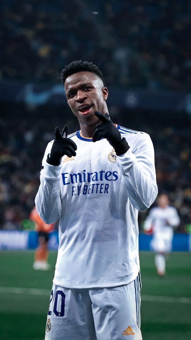 Vinícius Júnior, Real Madrid, Torjubel, Flutlicht, Fußballspieler, HD, Handy-Hintergrund
