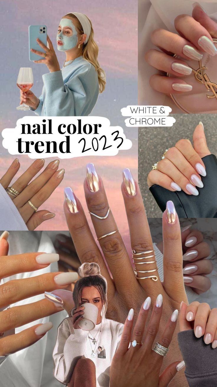 Nail color trend 2023, Collage, Maniküre, Nageldesign, Nude-Töne, HD, Handy-Hintergrundbild