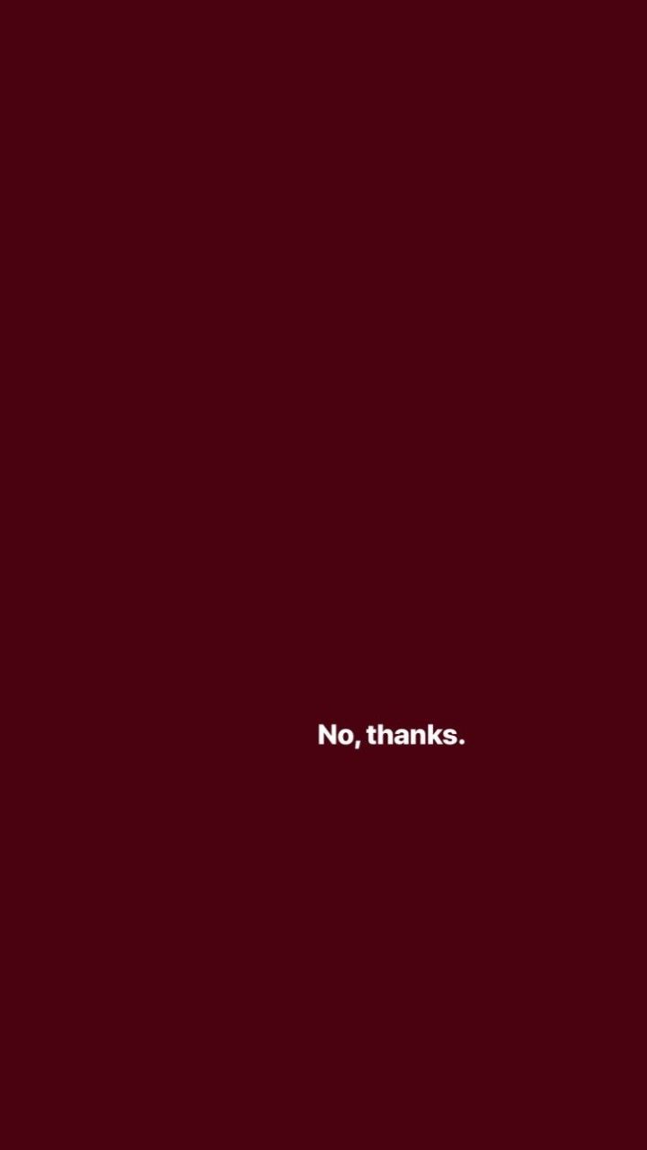 No, thanks, Text, Weinrot, Minimalismus, iPhone 16e, Handy-Hintergrundbild