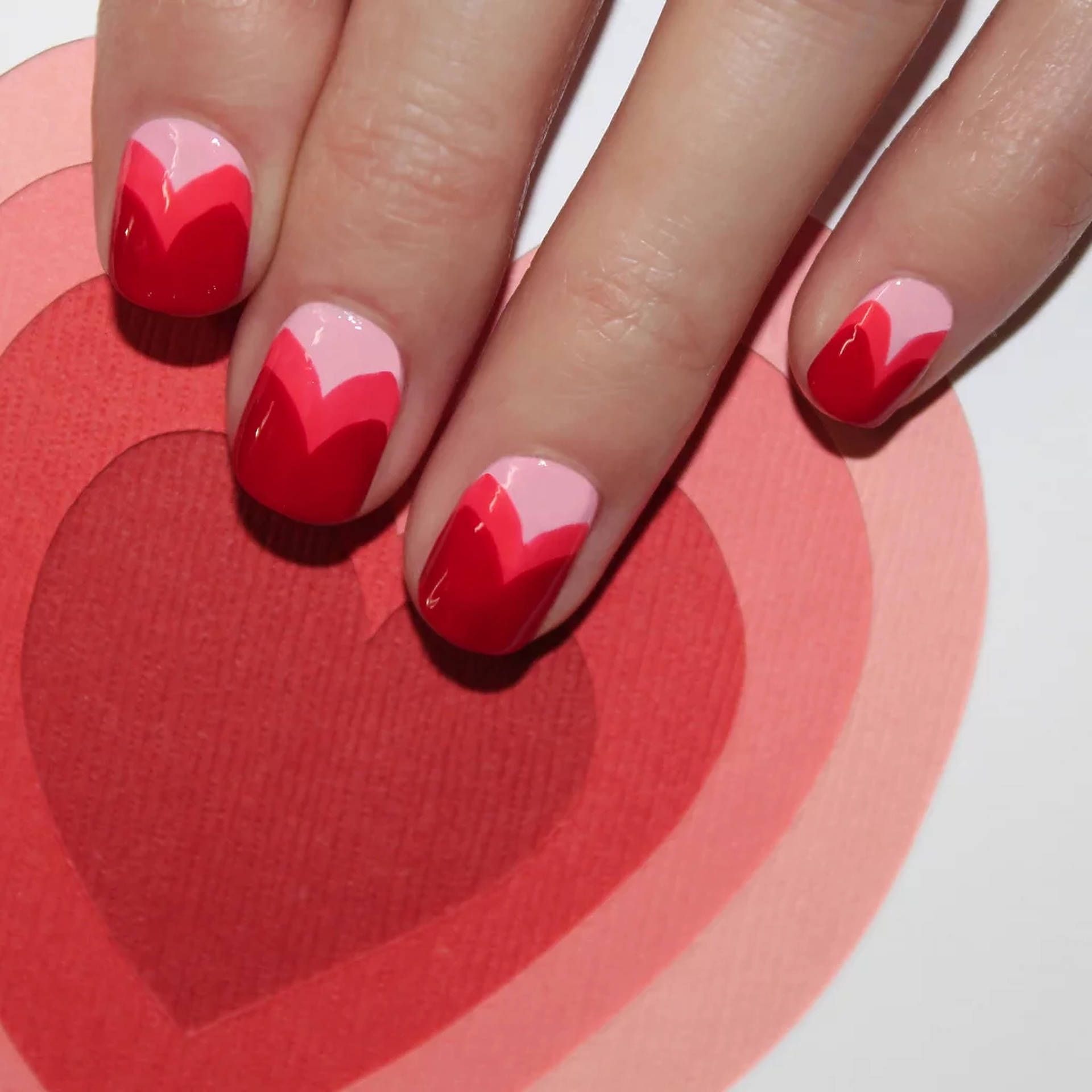 Nageldesign, Herzen, Rot, Maniküre, Valentinstag, Full HD, iPad-Hintergrundbild