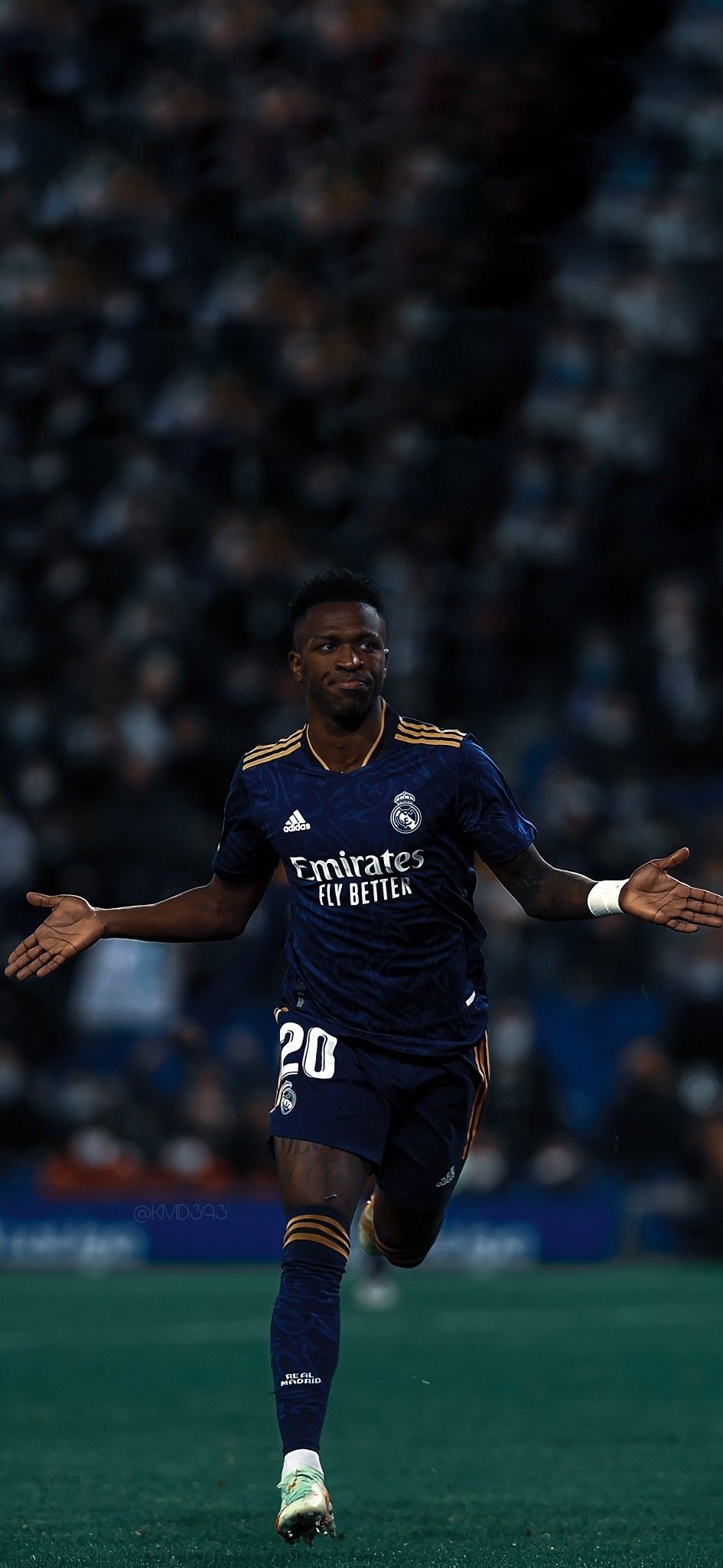 Vinícius Júnior, Real Madrid, Auswärtstrikot, Stadion, Nacht, HD, Handy-Hintergrundbild