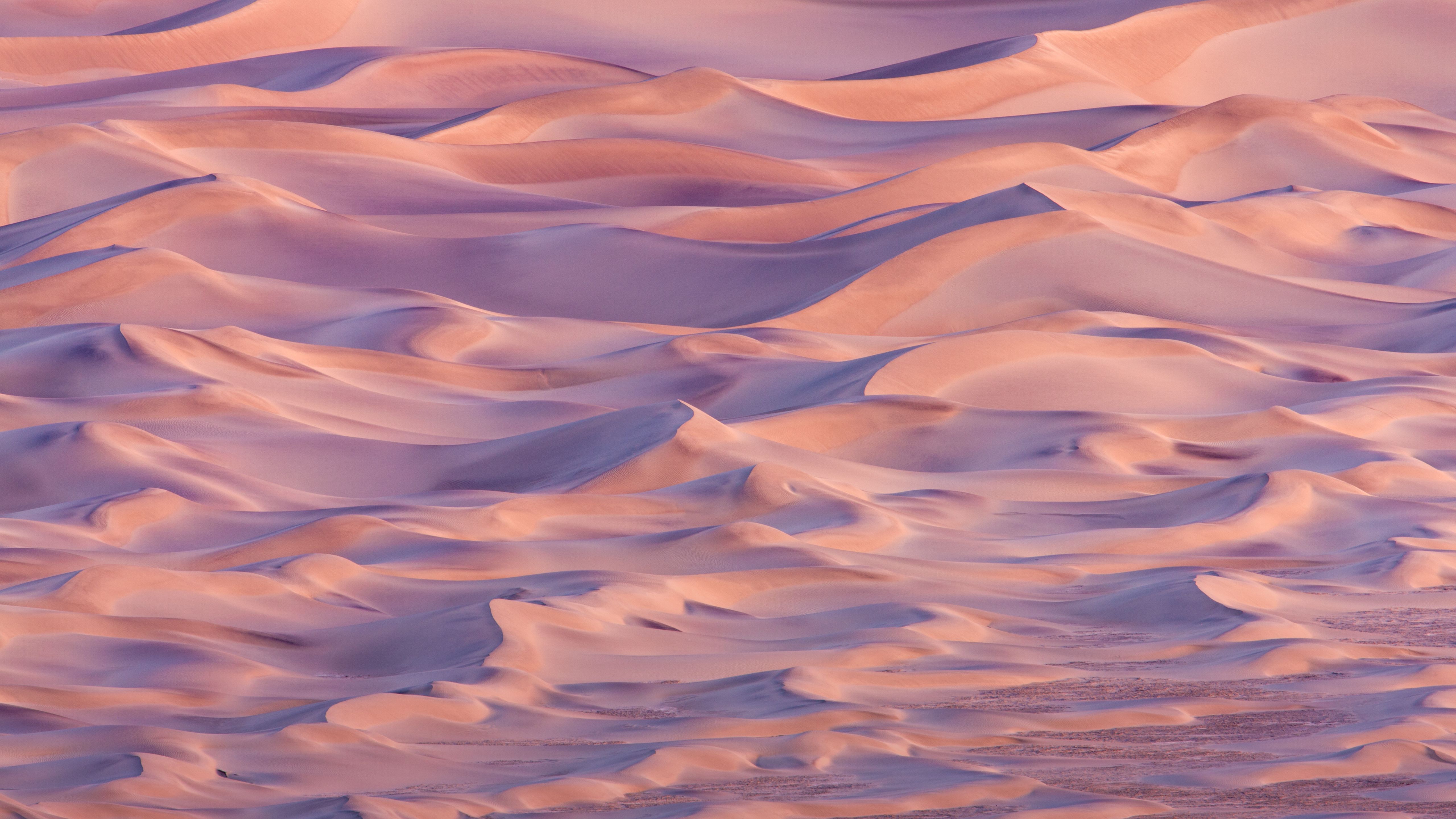 Sanddünen, Wüste, Luftaufnahme, Rosa, Violett, 16:9, 5K-Hintergrundbild für den Desktop