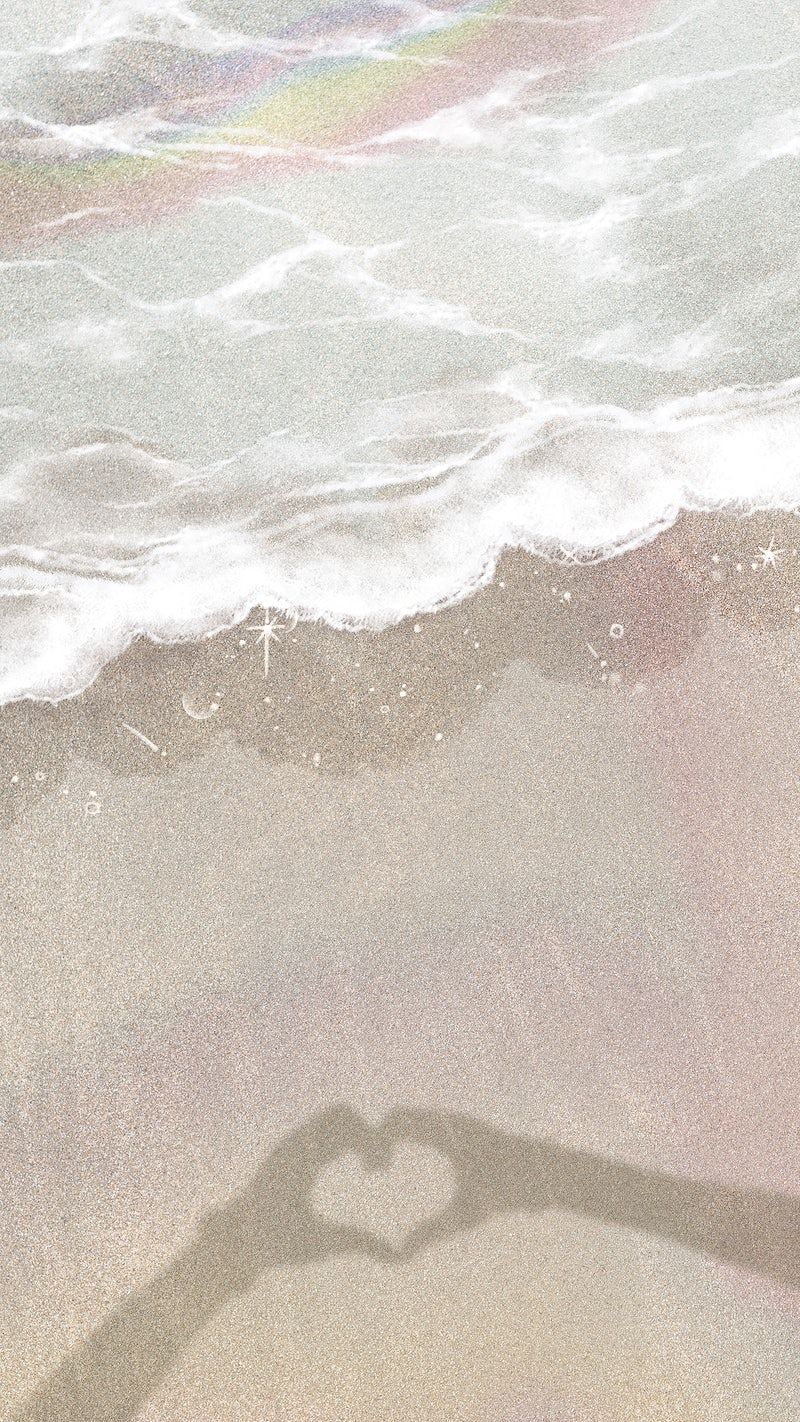 Welle, Strand, Herz-Schatten, Hände, Pastellfarben, HD, Hintergrundbild fürs Handy