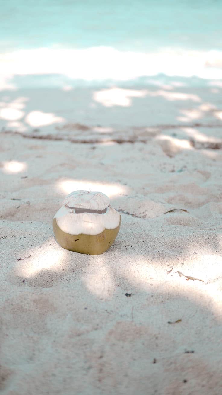 Strand, Muschel, Schatten, Sand, Türkis, Hochformat, Hintergrundbild fürs Smartphone