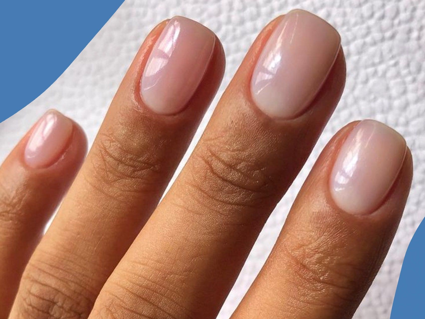 Natürliche Nägel, Nude-Nägel, Finger, Nahaufnahme, Blau, HD, Tablet-Hintergrund